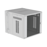 Gabinete PanZone de Montaje en Pared, de 19in, Puerta con Ventana de Seguridad, 12 UR, 762mm de Profundidad, Color Blanco